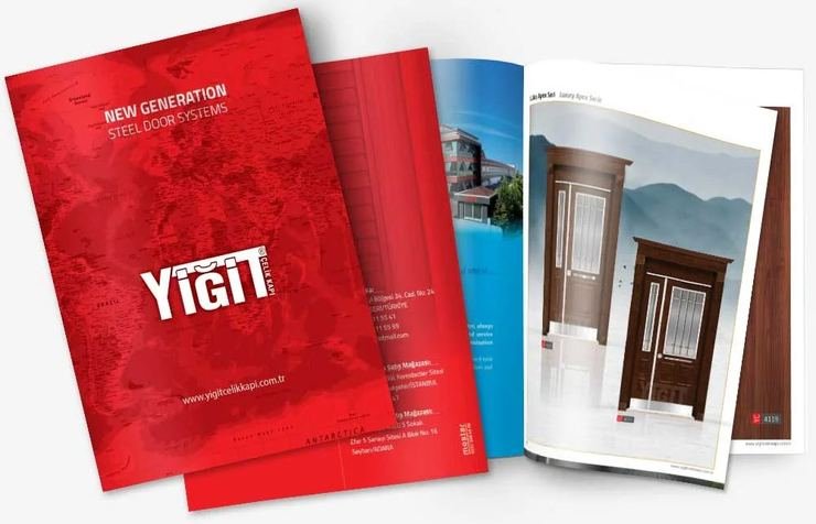 Yiğit Çelik Kapı ihracat ürün kataloğu — ofset baskı örneği